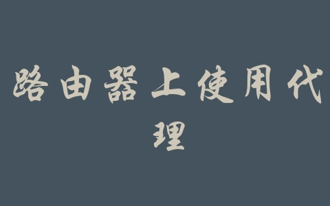 路由器上使用代理-机场推荐与评测